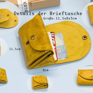 Frauen Geldbeutel Kleines minimalistisches Portemonnaie für Damen Einzigartiges Geschenk Schlanke Brieftasche Größe: ca.11,5x8x3,5cm Bild 3