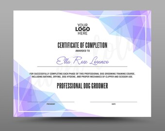 certificate template etsy certifcate template