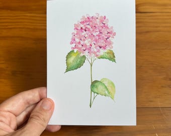 Eva Hydrangea: blank watercolor flower greeting card