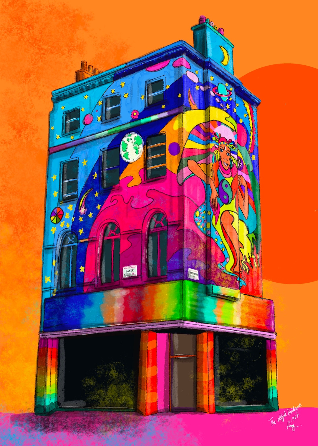 Apple Boutique 1967, the Beatles Shop Baker Street, Psychedelic