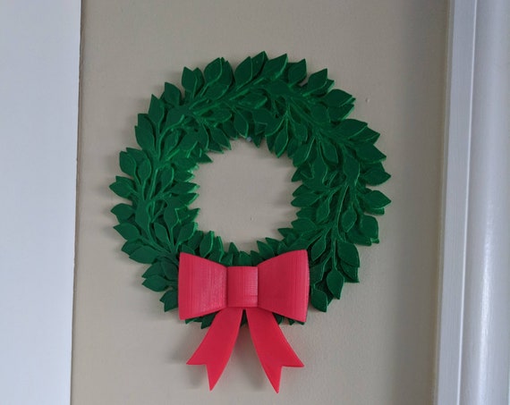 Christmas Wreath | Plastic Wreath | Christmas Decor | 3D Wreath | Vintage Christmas | Christmas Holly | Holiday Decoration | Green Wreath