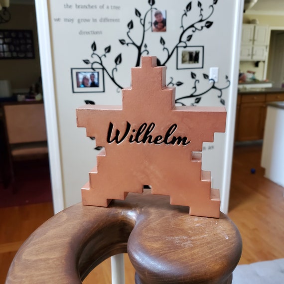 8-Bit Engraved Star Tree Topper