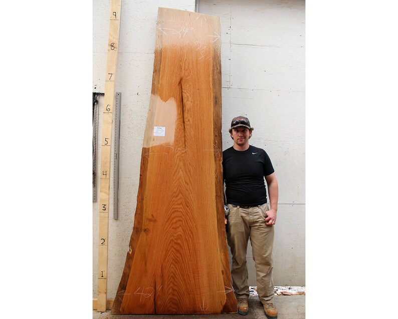 Live Edge Bar Custom Rustic Natural Countertop Red Oak Wood Image 0
