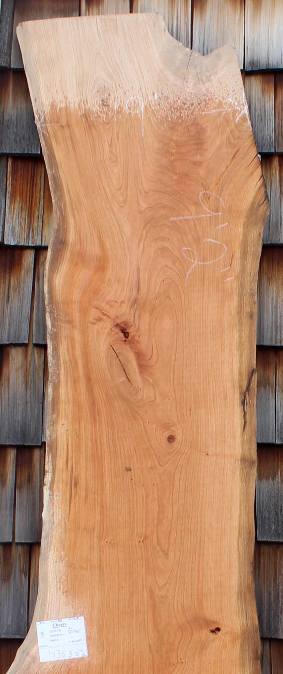9 Live Edge Cherry Bar Top Natural Wood Slab Counter Etsy