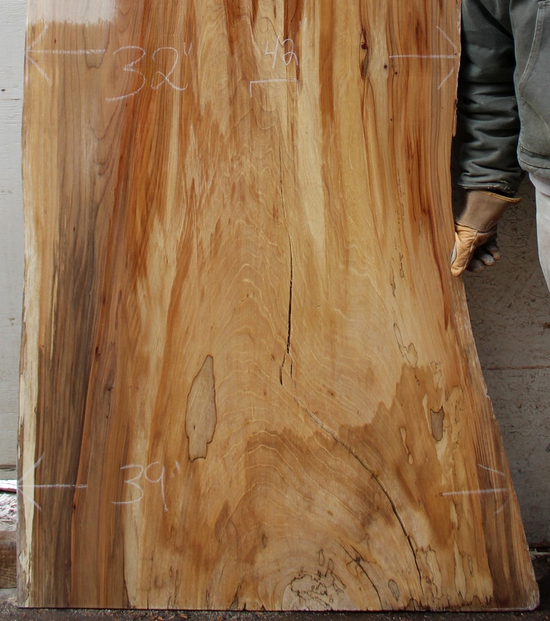 DIY Live Edge Kitchen Island Dine Tabletop Natural Elm Raw Wood Slab Wooden Custom Furniture