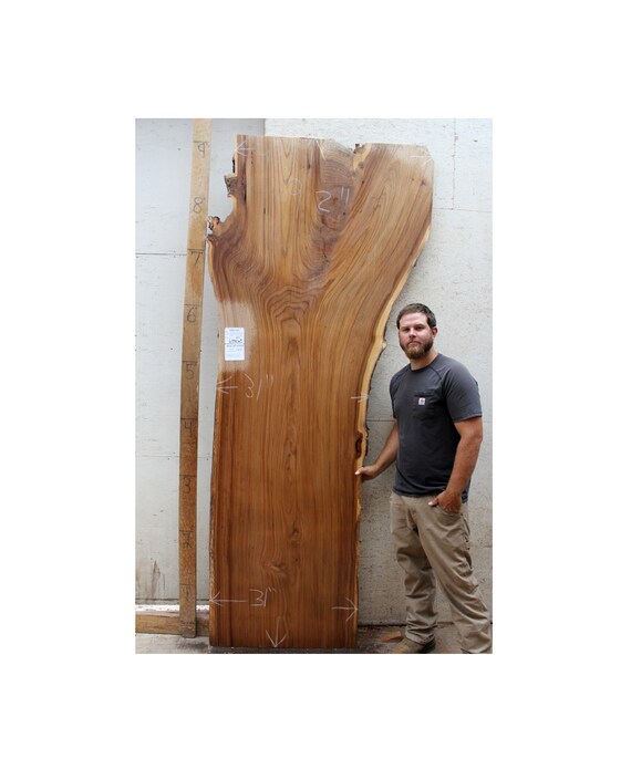 Live Edge Dining Table Natural Elm Raw Wood Slab Custom Etsy