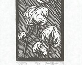 Southern King Cotton Woodblock Print