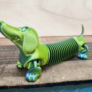 3D Printed Articulated & Flexible Dachshund Dog - 3D Printed Fidget Dog ...