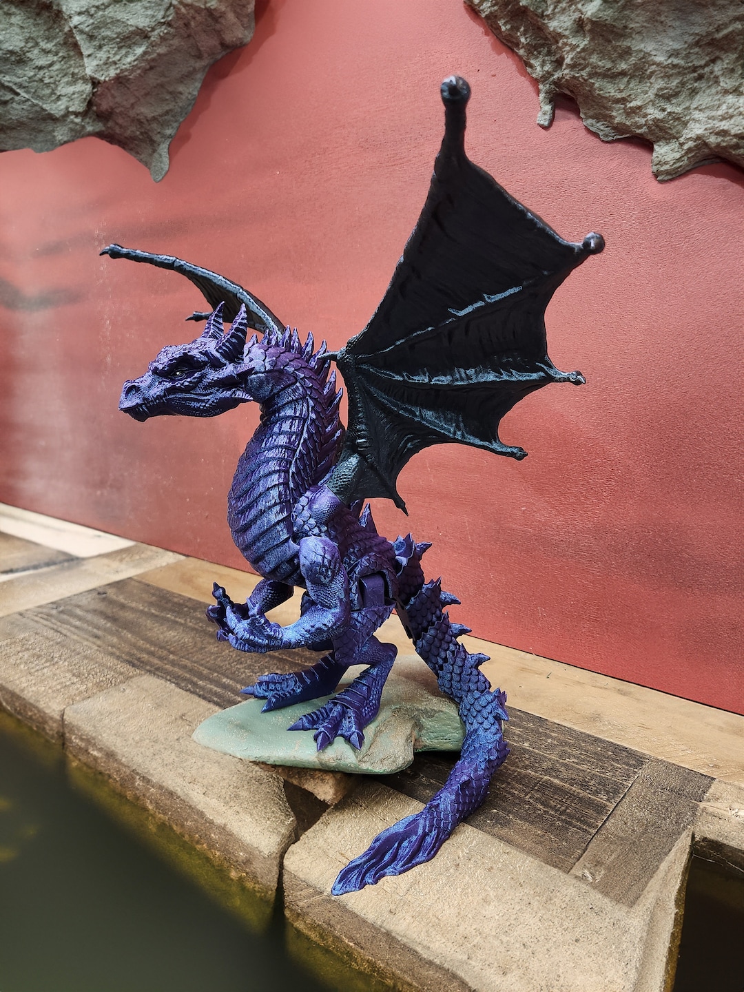 3D Printed Epic Articulating Dragon - Dragon With Wings - 3D Printed ...