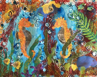Seahorse Wall Decor, Ocean Wall Art, Seahorse, Seahorse Art, Beach House Decor, Nautical Art, Beach Art, Sea Life Art, Beach Wall Art