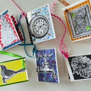 Artful Gift Tags: Eclectic Vintage Style, Set of 6