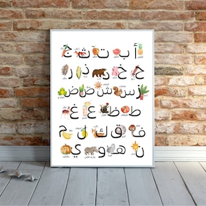 ARABIC ALPHABET POSTER, Classroom and Kids room Printables