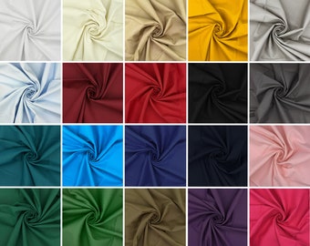 Washed Cotton Canvas Fabric Plain 100% Cotton Material For Clothing Bags Upholstery Home Furnishings | 60" - 150cm Wide