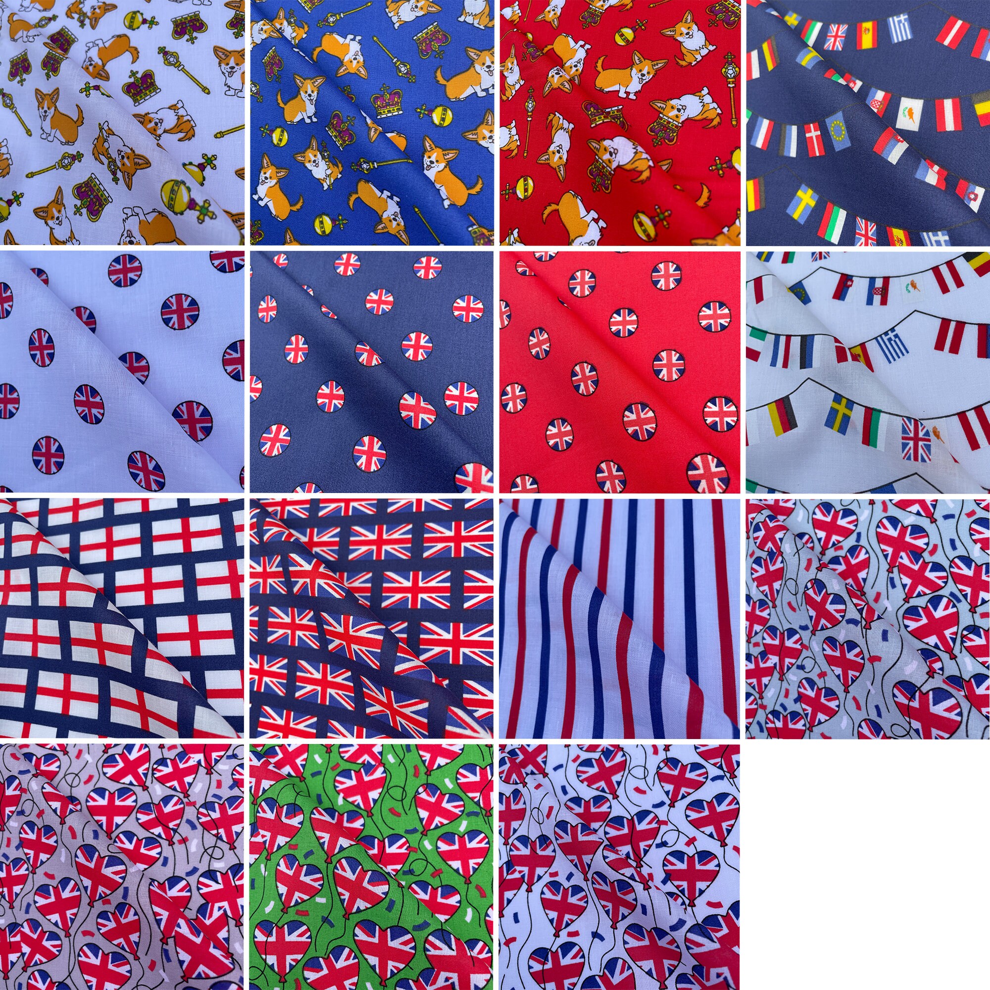 Proud to be British UK Printed Polycotton Novelty Children's Kids Dress Craft Bunting Fancy Dress Decor Sewing Fabric | 45" - 112cm Wide