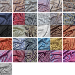 Paisley Jacquard Poly Viscose Silky Woven Light Upholstery Crafts Dress Making Ties Suit Lining Draping Fabric Material | 59&quot; - 150cm Wide