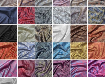 Paisley Jacquard Poly Viscose Silky Woven Light Upholstery Crafts Dress Making Ties Suit Lining Draping Fabric Material | 59&quot; - 150cm Wide