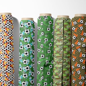 100% Cotton Football Soccer Sports Ball Print Arts Crafts Dress Making Children Kids Home Décor Sewing Projects Fabric | 55&quot; - 140cm Wide