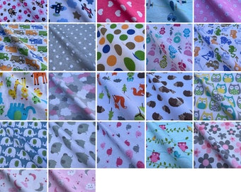 Extra Wide Brushed Winceyette Printed Novelty 100% Cotton Woven Soft Fleece Flannelette Blanket Fabric | Various Designs | 60” - 150cm Wide