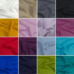 lightweight cotton dress lining fabric Plain Cotton Fabric Dress Craft Sheeting Lining Clothing Bags Material 60" Wide