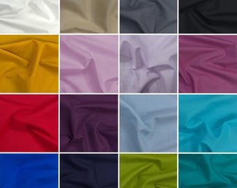 Plain Cotton Lawn Fabric — Lightweight Soft Fine Cotton Material for Dressmaking, Summer Clothing, Lining, Blouses, Quilting, Craft Fabric