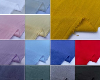 Woven Plain 100% Brushed Cotton Winceyette Soft Flannel Flannelette Fabric Blankets Fleece Bedding Baby Wear Warm Clothing | 40"- 105cm Wide