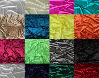 Premium Crushed Velvet Fabric for Curtains Draping Bridal Dresses Dress Making Decorations Evening Wear | 60" - 150cm Width | Sold Per Metre