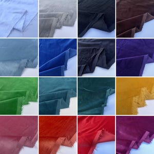 Plain 100% Cotton Velvet Super Soft Plush Pile Clothing Home Décor Upholstery Backdrop Tabelcloth Curtains Fabric Material | 42&quot; 108cm Wide