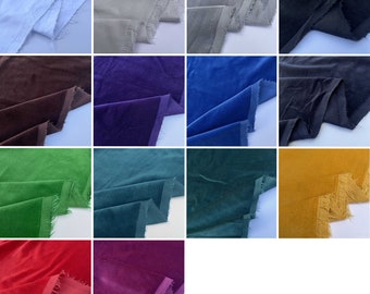 Plain 100% Baumwolle Samt Super Soft Plüsch Pile Kleidung Wohnkultur Polster Hintergrund Tischdecke Vorhänge Stoff Material | 42" 108cm breit
