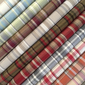 Effet laine de qualité supérieure lavable Skye Balmoral Porter + tissu tartan pierre idéal pour les stores rideaux coussins rembourrage | 55" - 140 cm de large