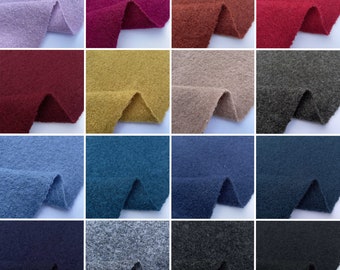 100% Boiled Wool Plain Coloured Fabric Material for Berets Scarfs Cardigans Capes Coats Jackets Vests Winter Wear | 380 GSM | 55" - 140cm