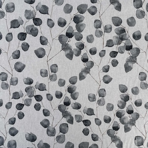 Grau Aquarell Blätter Design Digital Gedruckt Baumwolle Reich Leinen Vintage Look Quilten Handwerk Vorhang Einrichtung Polster Heim Stoff