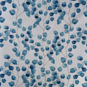Verde acqua blu foglie acquerello design digitale stampato cotone ricco lino look vintage quilting artigianato tende arredo tappezzeria tessuto per la casa