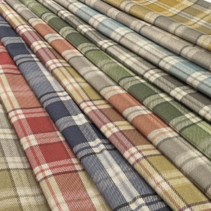 Highland Tartan Checked Premium Cotton Rich Lin Tissu Sacs Artisanat Stores Rideaux Jupes Quilting Patchwork Rembourrage | 55" - 140 cm de large