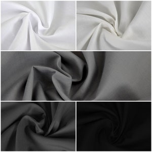 Monotone Shades Plain Dyed Polycotton Fabric Material Poly Cotton Oeko Tex for Dress Crafts Linings | 45&quot; - 112cm Wide