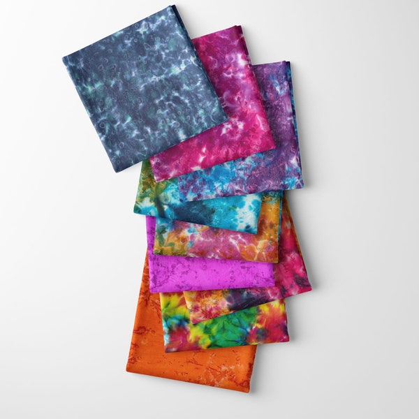 Tessuto 100% cotone tinto a mano indiano Bali Batik Tie-Dye Design artigianale per realizzare abiti per bambini, decorazioni per la casa, progetti di cucito, 44" - 114 cm di larghezza