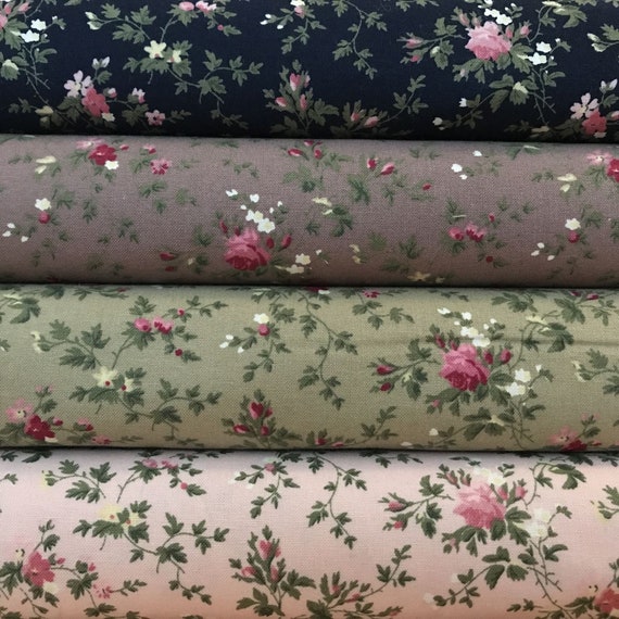Organic Floral 100% Cotton Poplin Fabric - 44" Wide, Medium Weight, For Dresses & Crafts