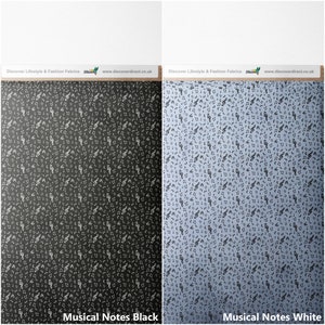 Note musicali 100% cotone stampato novità tessuto Oeko-Tex per borse, abiti, artigianato, bambini, decorazioni per la casa, progetti di cucito / 55" - 140 cm di larghezza
