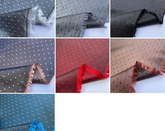 Dois tons Dobby Dots Jacquard Forro Estofamento Jaquetas Vestido Terno Drapeado Decoração para casa Artesanato Acessórios Tecido Material | 59" - 150 cm de largura