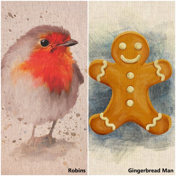 Paneles De Tela Para Cojín/bolsa. Aspecto De Lino. Diseños De Animales