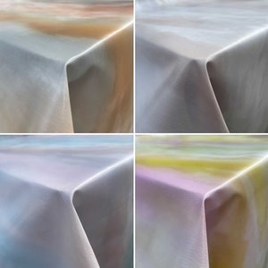 Clouds Abstract Pattern Design Designer Table Cloth Wipe Clean Wipeable Rectangle Vinyl Table PVC Cover Protector | Range of Sizes