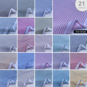 100% Yarn Dyed Cotton John Louden 3mm Stripe Striped Lines Home Textiles Upholstery Dress Table Cover Fabric Material | 56&quot; - 144cm Wide
