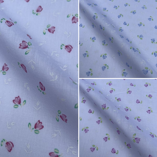 Rose Bud Flower Floral Poly Cotton Printed Oeko Tex Standard Soft Fabric Bags Craft Children Kids Fancy Dress Home Decorations | 45" - 114cm