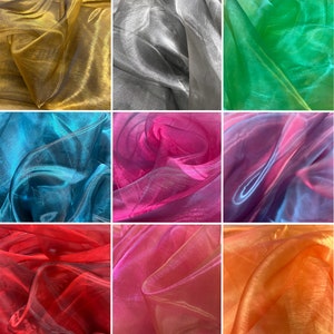 Two Tone Crystal Sheer Organza Voile Fabric for Crafts Curtains Costumes Draping Dress Dance Decorations | 59&quot; - 150cm Wide | Sold Per Metre