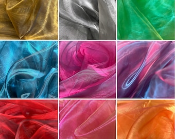 Two Tone Crystal Sheer Organza Voile Fabric for Crafts Curtains Costumes Draping Dress Dance Decorations | 59" - 150cm Wide | Sold Per Metre
