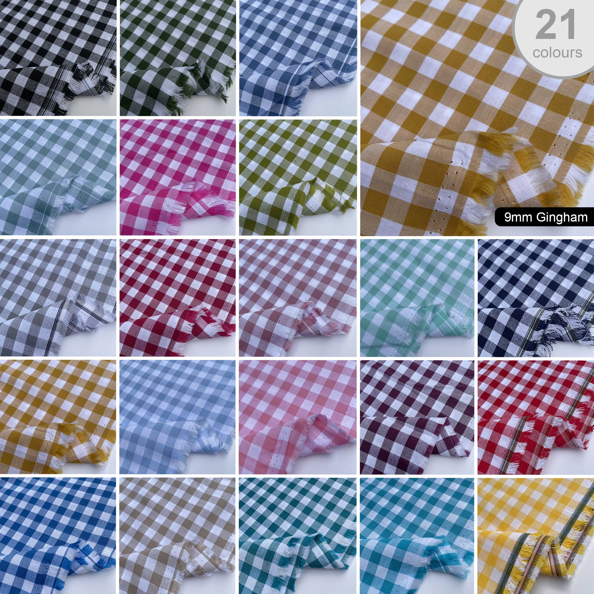 Baumwollstoffe Kaufen 100 % Garngefärbte Baumwolle, John Louden 9 Mm, Gingham-Karo Kariertes Band