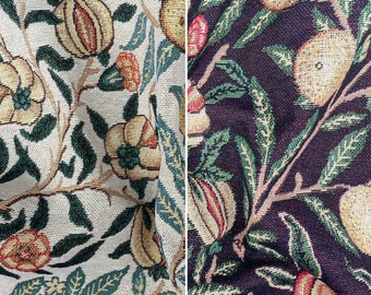 Tapestry Designer William Morris Pomegranate Fabric Ideal for Upholstery Curtain Throw Cushion Covers Bag Home Décor | 54" - 137cm Wide
