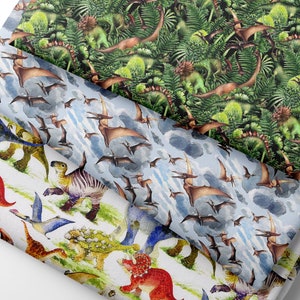 100 % coton imprimé dinosaures du monde des dinosaures pour travaux manuels créatifs couture enfants enfants décoration d'intérieur projets de couture tissu | 55" - 140 cm de large