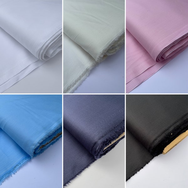 Premium Supima Pima 100% Cotton Lawn Plain Summer Dress Luxurious Silky Smooth Feel Fabric Material | 55" - 140 cm Wide