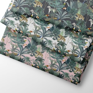 100% Cotton Royal Palm Exotic Printed Design for Arts Crafts Dressmaking Children Kids Home Décor Sewing Projects Fabric | 55&quot; - 140cm Wide