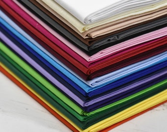 Extra Wide 100% Cotton Sheeting Fabric Plain Solid Colours Crafting Backdrops Tableware Draping Clothing | 60" - 150cm Wide